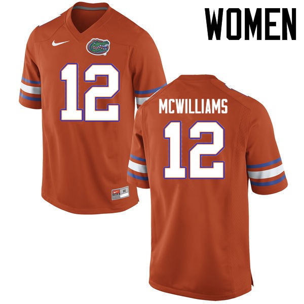Florida Gators Women #12 C.J. McWilliams College Football Jerseys Orange